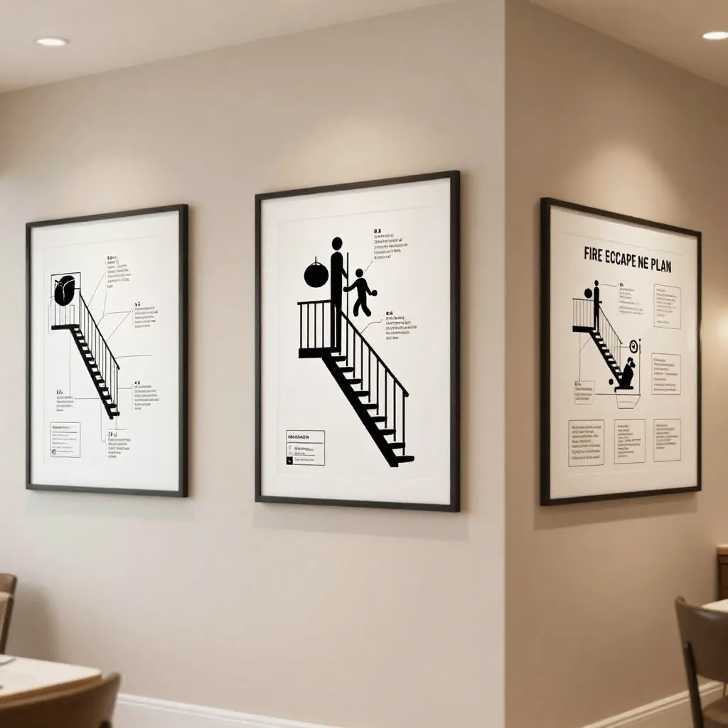 Office building escape plan poster