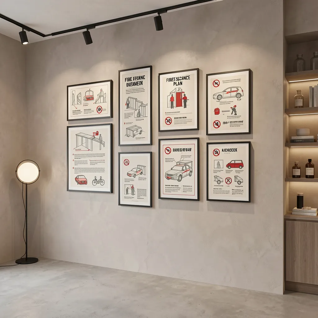 Office escape plan with stairwell markers