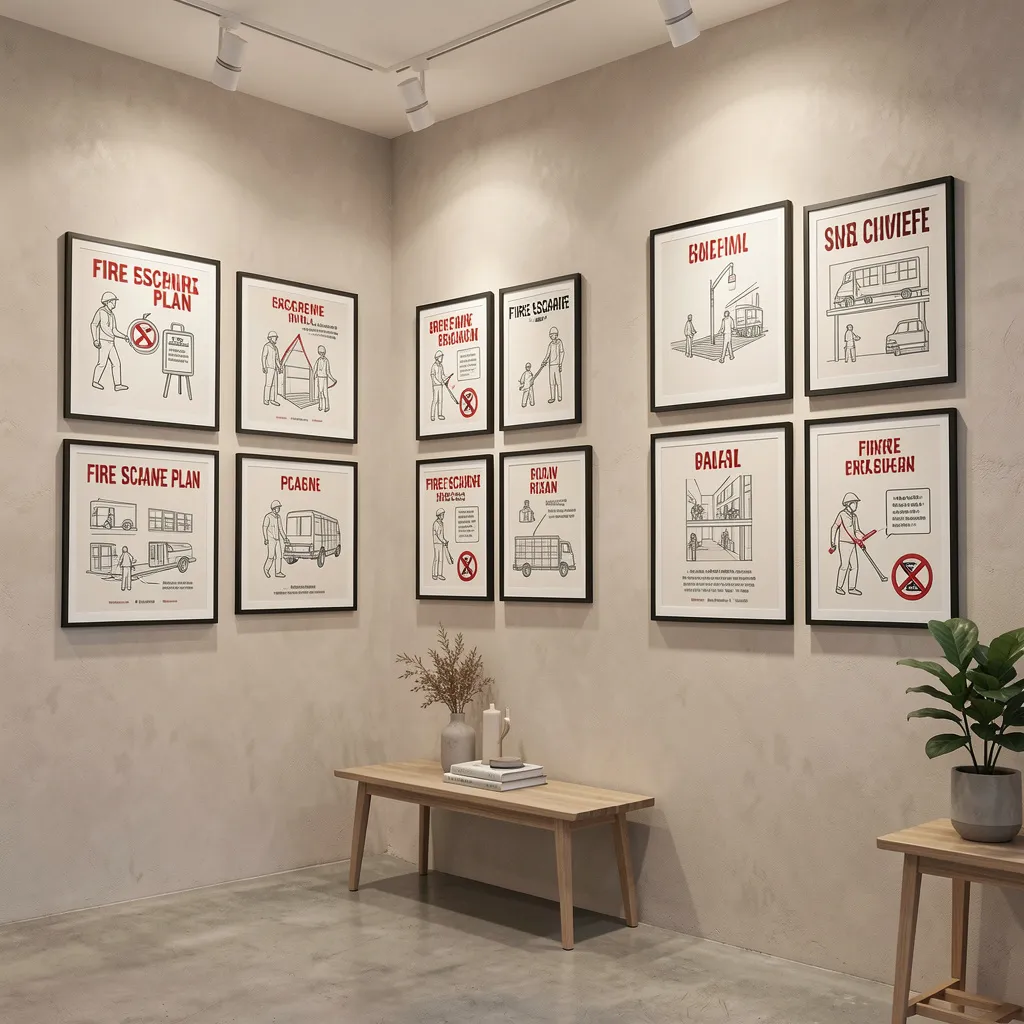 Corridor escape plan layout