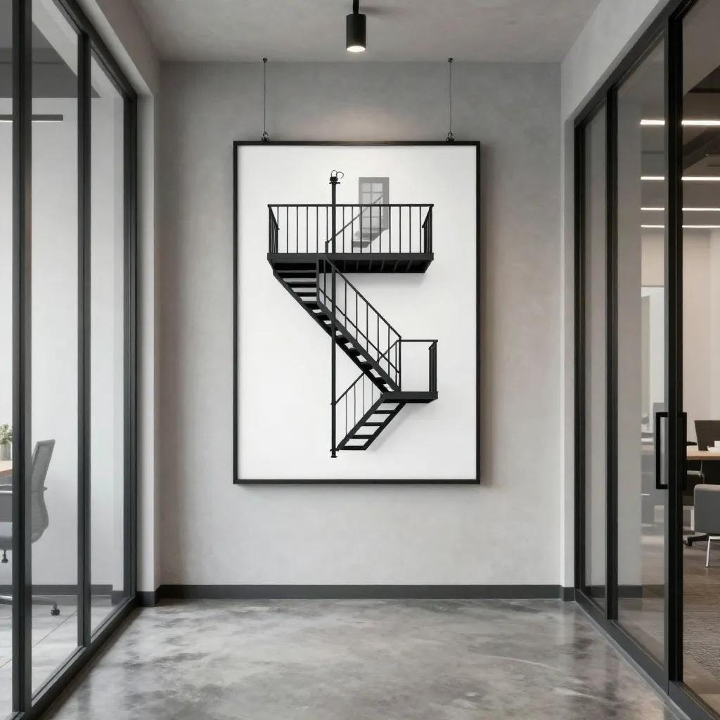 Residential fire escape plan poster with exit routes