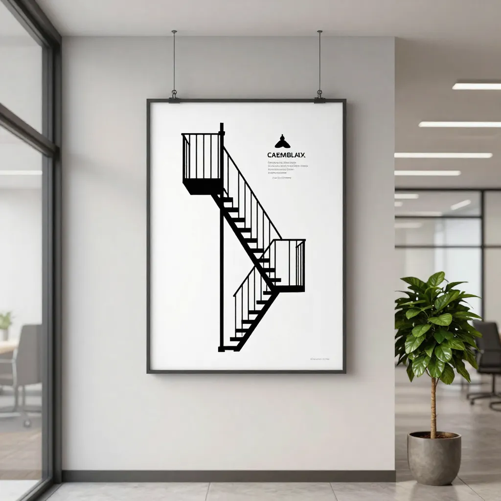 Office floor escape plan poster